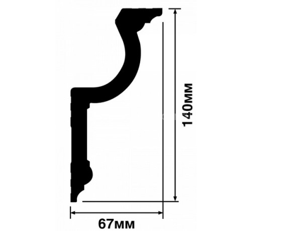 Заказать Потолочный плинтус 67х140 мм Hiwood A155 белый 2м