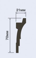 Потолочный плинтус 70х21 мм Hiwood A70V1 белый 2 м