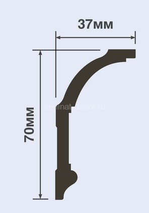 Заказать Потолочный плинтус 70х37 мм Hiwood A70V2 белый 2 м 