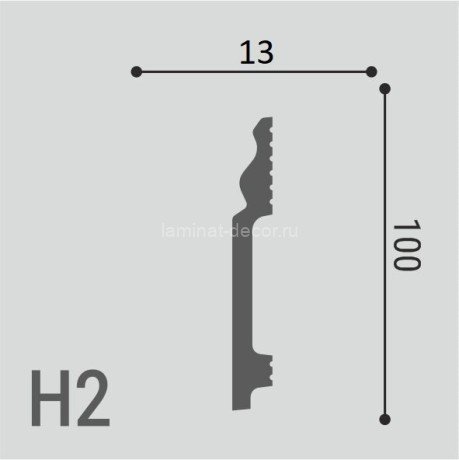 Заказать Ударопрочный напольный плинтус из полистирола 100х13 мм Де-Багет XPS POLYMER Н 2 белый 2 м