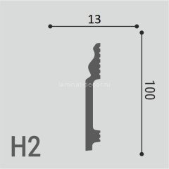 Ударопрочный напольный плинтус из полистирола 100х13 мм Де-Багет XPS POLYMER Н 2 белый 2 м