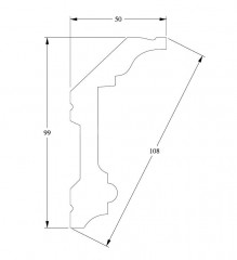Потолочный плинтус Orac Decor Purotouch C321 2 м
