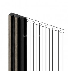 Финишный молдинг для стеновых панелей HiWood LF129A BR490NK 11х34 мм под дерево 2,7 м