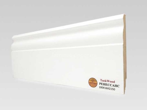 Заказать Напольный плинтус МДФ Teckwood Белый Ренессанс 100х16х2150 мм