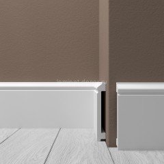 Ударопрочный напольный плинтус из полистирола 100х15 мм Де-Багет XPS POLYMER Н 4 белый 2 м