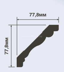 Потолочный плинтус 78х78 мм Hiwood A1011 белый 2 м
