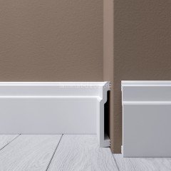 Ударопрочный напольный плинтус из полистирола 110х18 мм Де-Багет XPS POLYMER Н 9 белый 2 м