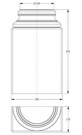 Заказать База полуколонны Orac Decor Purotouch K1131 350х175 мм 