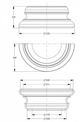 База полуколонны Orac Decor Purotouch K1151 320х160 мм
