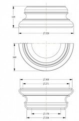 База полуколонны Orac Decor Purotouch K1151 320х160 мм