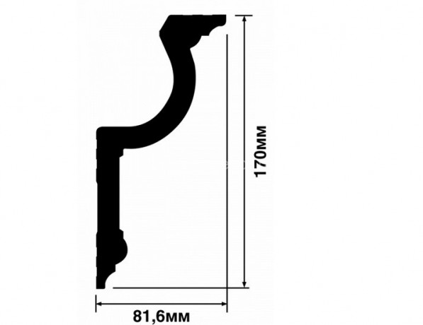 Заказать Потолочный плинтус 81,6х170 мм Hiwood A188 белый 2м 