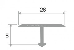 Алюминиевый Т-профиль ПТ-26 Черный матовый 2,7 м