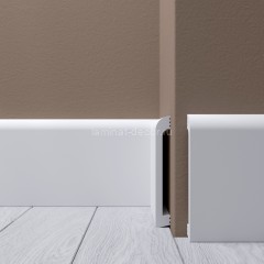 Ударопрочный напольный плинтус из полистирола 120х16 мм Де-Багет XPS POLYMER Н 7 белый 2 м