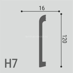 Ударопрочный напольный плинтус из полистирола 120х16 мм Де-Багет XPS POLYMER Н 7 белый 2 м
