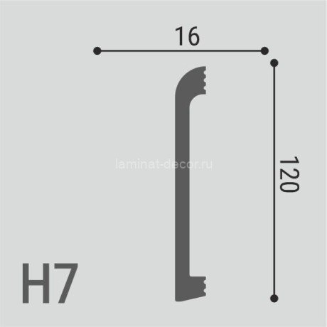 Заказать Ударопрочный напольный плинтус из полистирола 120х16 мм Де-Багет XPS POLYMER Н 7 белый 2 м 