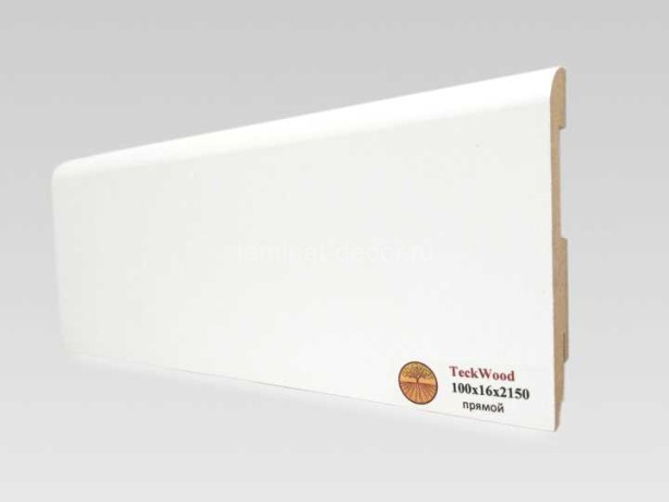 Заказать Напольный плинтус МДФ Teckwood Белый прямой 100х16х2150 мм