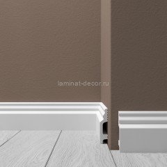 Ударопрочный напольный плинтус из полистирола 60х13 мм Де-Багет XPS POLYMER Н 1 белый 2 м