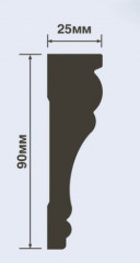 Потолочный плинтус 90х25 мм Hiwood T1090 белый 2 м