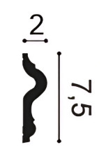 Молдинг Orac Decor PX202 белый дюрополимер 200x7.5x2 см