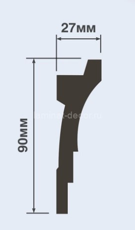 Заказать Потолочный плинтус 90х27 мм Hiwood A90V2 белый 2 м