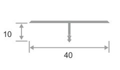 Алюминиевый Т-профиль ПТ-40 Черный матовый 2,7 м