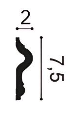 Гибкий молдинг Orac Decor PX202F белый дюрополимер 200x7.5x2 см