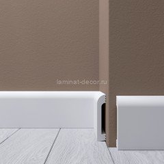 Ударопрочный напольный плинтус из полистирола 80х15 мм Де-Багет XPS POLYMER Н 6 белый 2 м