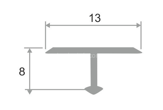 Заказать Алюминиевый Т-профиль 13 мм ПТ-13 Белый муар 2,7 м 
