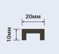 Профиль П-образный с LED подсветкой 20х10 мм Hiwood LB20 белый 2 м
