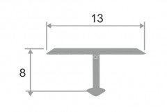 Алюминиевый Т-профиль 13 мм ПТ-13 Серый муар 2,7 м