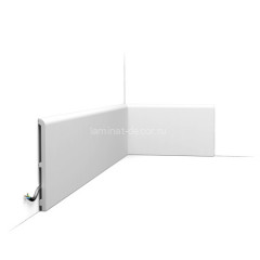 Напольный плинтус Orac Decor SX212 белый дюрополимер 200x17x1.3 см