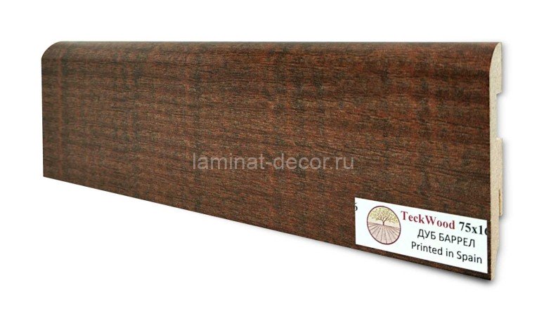 Заказать Напольный плинтус МДФ Teckwood цветной Дуб Баррел 75х16х2150 мм 