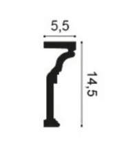 Молдинг для отделки стен и потолка Orac Decor PUROTOUCH P4000 145х55 мм белый полиуретан 200 см