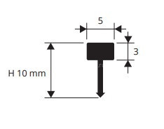Профиль вставка Т-образная 5х10 Progress PITOL 510 полированная латунь 2,7 м