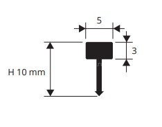 Профиль вставка Т-образная 5х10 Progress PITOL 510 полированная латунь 2,7 м