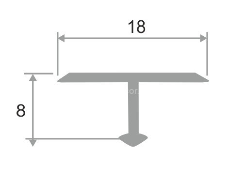 Заказать Алюминиевый Т-профиль 18 мм ПТ-18 Розовый глянец браш 2,7 м 