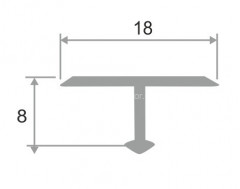 Алюминиевый Т-профиль 18 мм ПТ-18 Розовый глянец браш 2,7 м