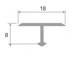 Алюминиевый Т-профиль 18 мм ПТ-18 Розовый глянец браш 2,7 м