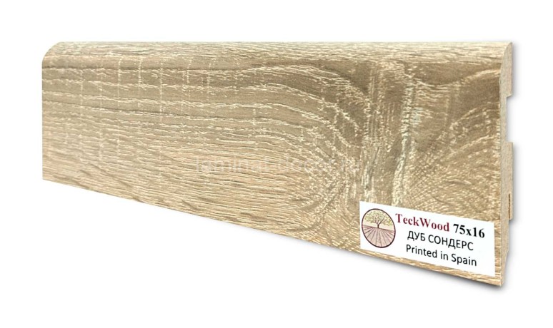 Заказать Напольный плинтус МДФ Teckwood цветной Дуб Сондерс 75х16х2150 мм 