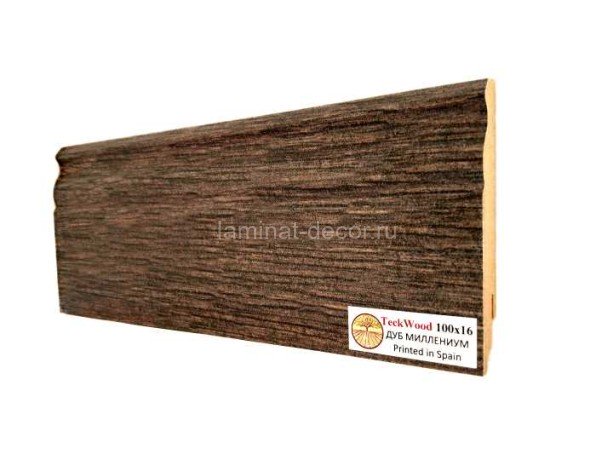 Заказать Напольный плинтус МДФ Teckwood цветной Дуб Миллениум 100х16х2150 мм 
