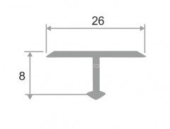 Алюминиевый Т-профиль 26 мм ПТ-26 Розовый глянец браш 2,7 м