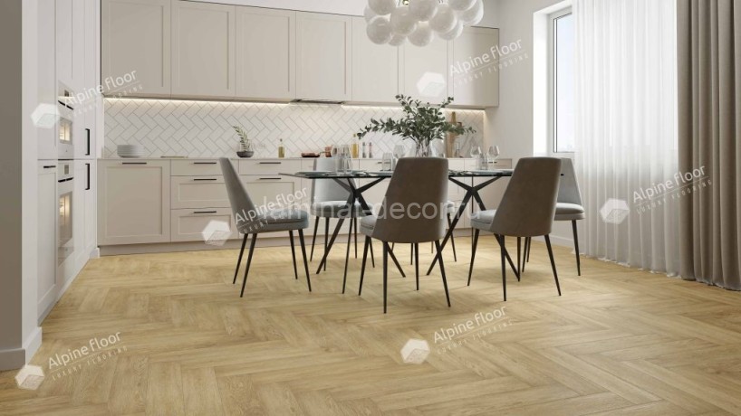 Заказать Каменно-полимерный ламинат SPC Alpine Floor Light Parquet ECO 13-3 Дуб Ваниль Селект замок 4V-Groove фаска 600х125х4 мм 43 класс упаковка 1.95 м2 16 кг 