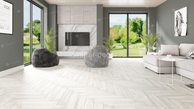 Заказать Каменно-полимерный ламинат SPC Alpine Floor Light Parquet ECO 13-4 Дуб Арктик замок 4V-Groove фаска 600х125х4 мм 43 класс упаковка 1.95 м2 16 кг 