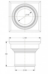 Капитель колонны Orac Decor Duropolymer K1112 365х365 мм