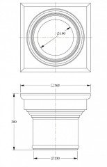 Капитель колонны Orac Decor Duropolymer K1112 365х365 мм