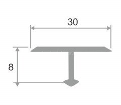 Алюминиевый Т-профиль 30 мм ПТ-30 Белый муар 2,7 м