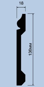 Заказать Напольный плинтус 136х18 мм Hiwood B136 2 м