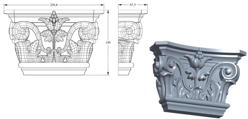Заказать Капитель пилястры Orac Decor Purotouch K201 62х149 мм 