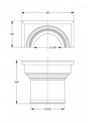 Капитель полуколонны Orac Decor Purotouch K1111 365х183 мм
