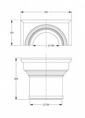 Капитель полуколонны Orac Decor Purotouch K1111 365х183 мм